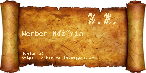Werber Mária névjegykártya