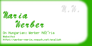 maria werber business card